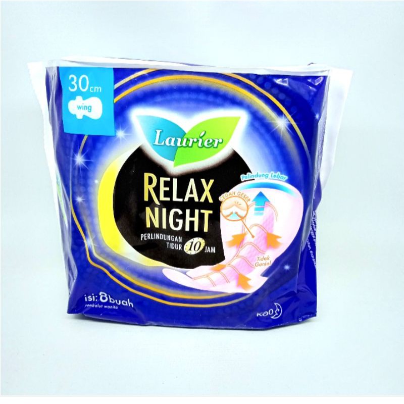 Laurier Sanitary Napkin  Relax night Wing-30 cm-8 pad