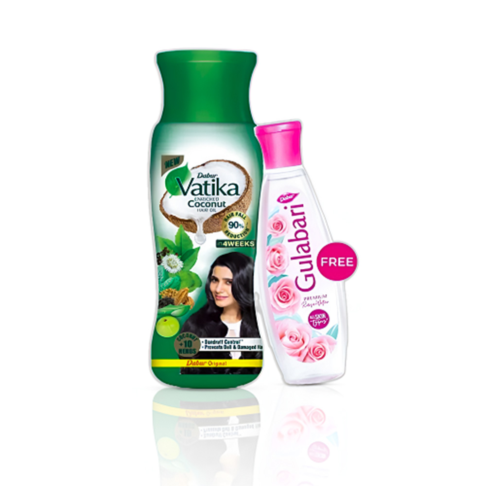 Vatika Coconut Hair Oil 150ml + Free Gulabari