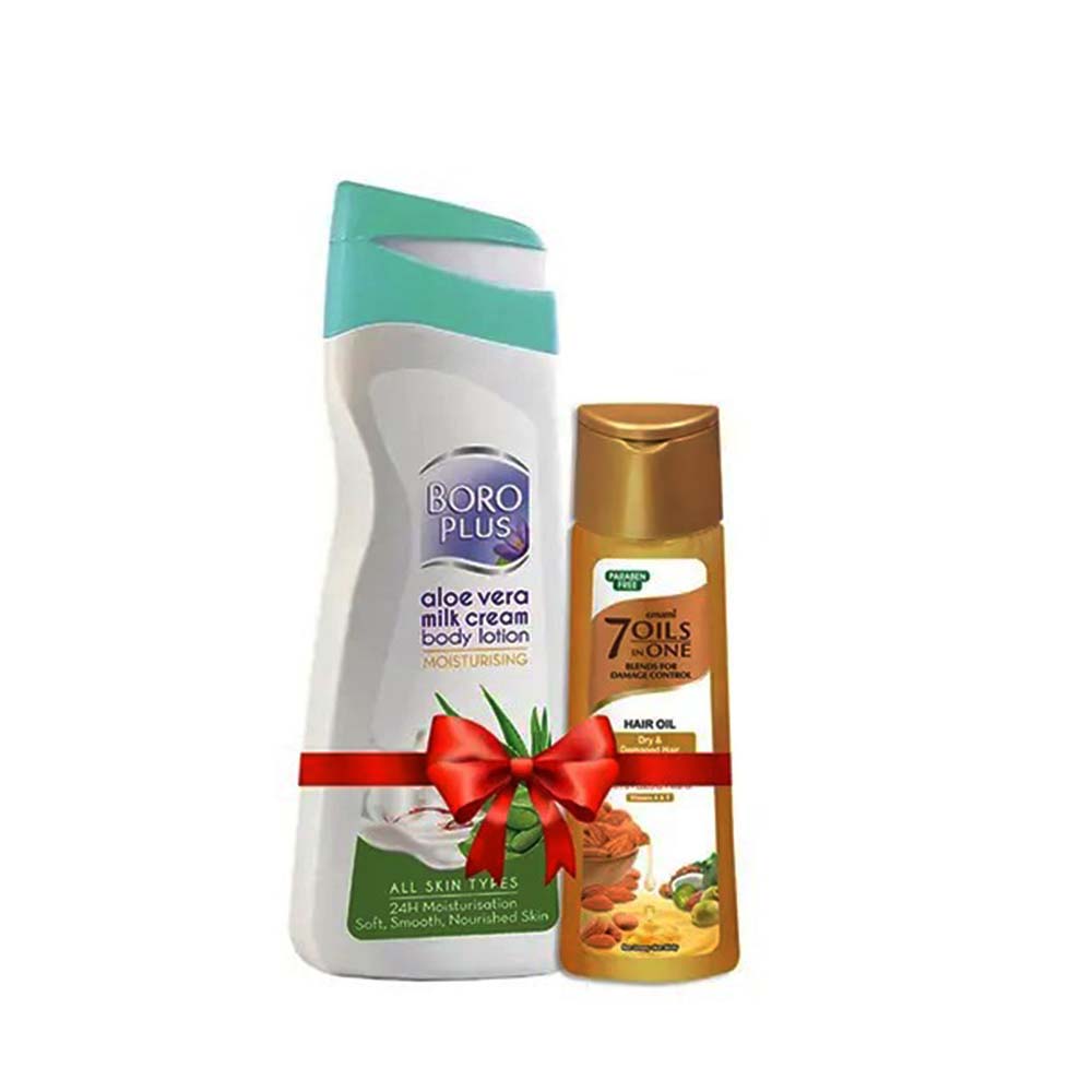 Buy Boro Plus Aloe vera Lotion 200ml Get 7 Oils Almond Hair Oil 50ml Free