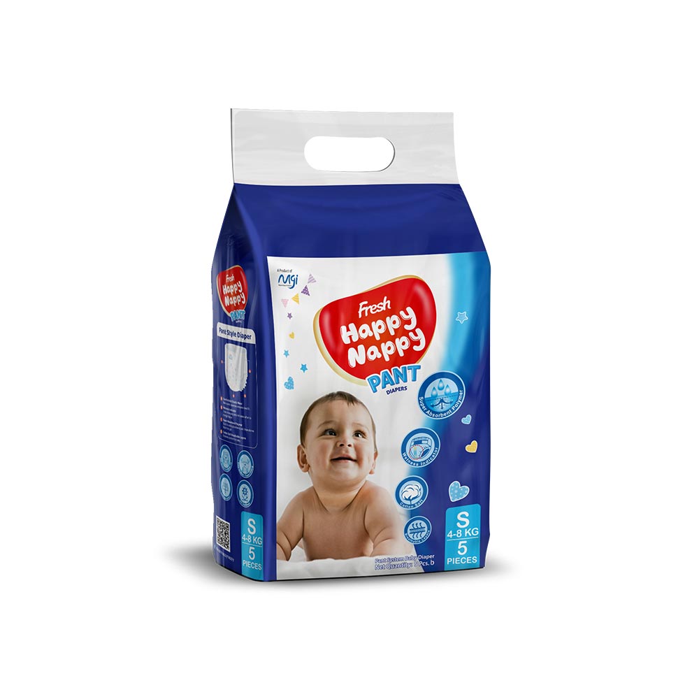 Fresh Happy Nappy Pant Diaper 4-8 kg (S-Size) 5pcs