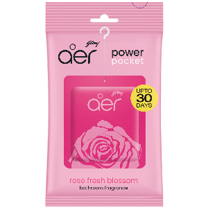 Godrej Aer Power Pocket Bathroom Fragrance Rose Fresh Blossom 10g 