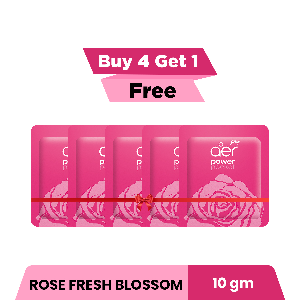 Godrej Aer Power Pocket Bathroom Fragrance Rose Fresh Blossom 50g (Buy 4 Get 1 Free) 