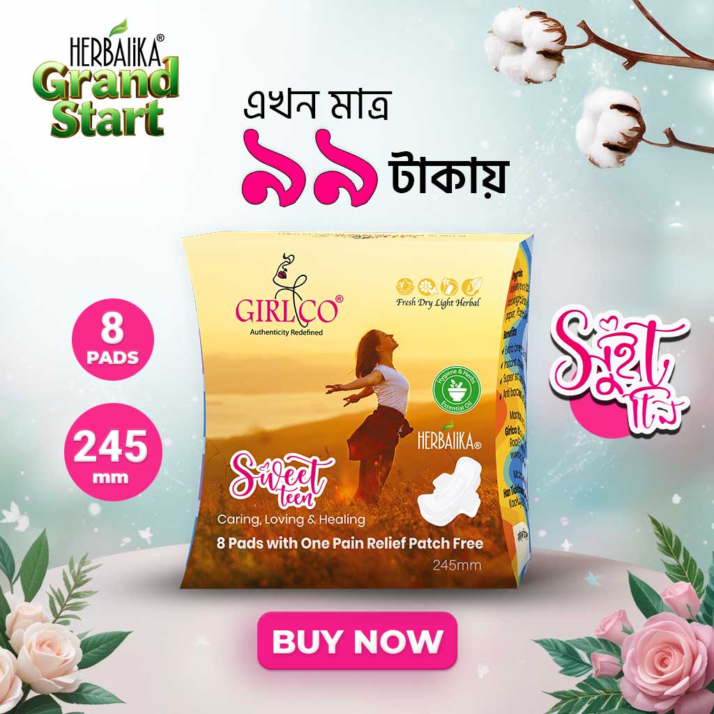 Herbalika - Sweet Teen Sanitary Pad With Free Pain Relief Patch