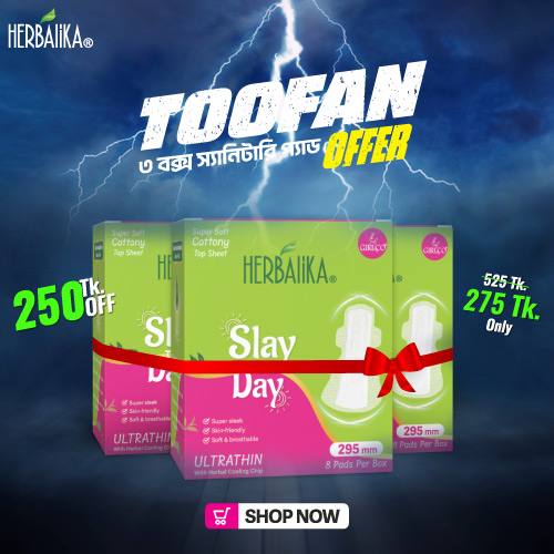 Herbalika - Slay the Day Sanitary Pad - 295mm - COMBO -Tufan Offer - 3 Box