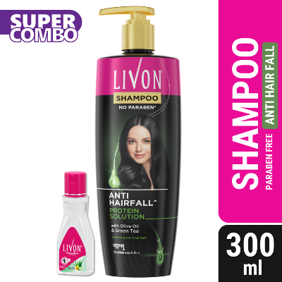 Livon Anti Hairfall Protein Shampoo 300ml & Livon Hair Serum 50ml - Combo