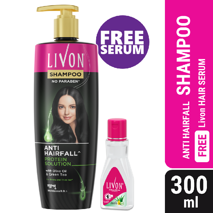 Livon Anti Hairfall Protein Shampoo 300ml (FREE Livon Hair Serum 50ml)