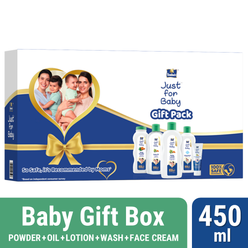 Parachute Just for Baby - Baby Gift Box 450ml (Powder + Oil + Lotion + Wash + Face Cream)