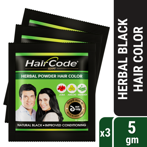 HairCode Egypt Herbal Hair Color (Black) (5g X 3)