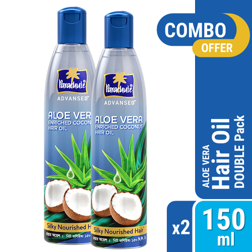 Parachute Hair Oil Advansed Aloe Vera Enriched Coconut 150ml Pack of 2 (150ml x 2)