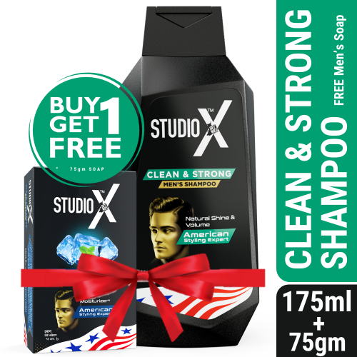 Studio X Clean & Strong Shampoo for Men 175ml (75gm Soap Free)