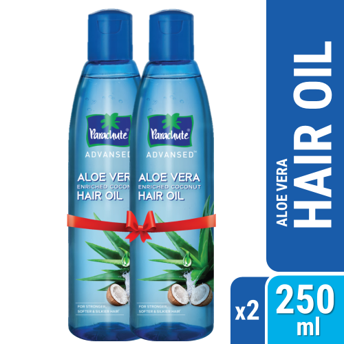 Parachute Hair Oil Advansed Aloe Vera Enriched Coconut 250ml Pack of 2 (250ml x 2)