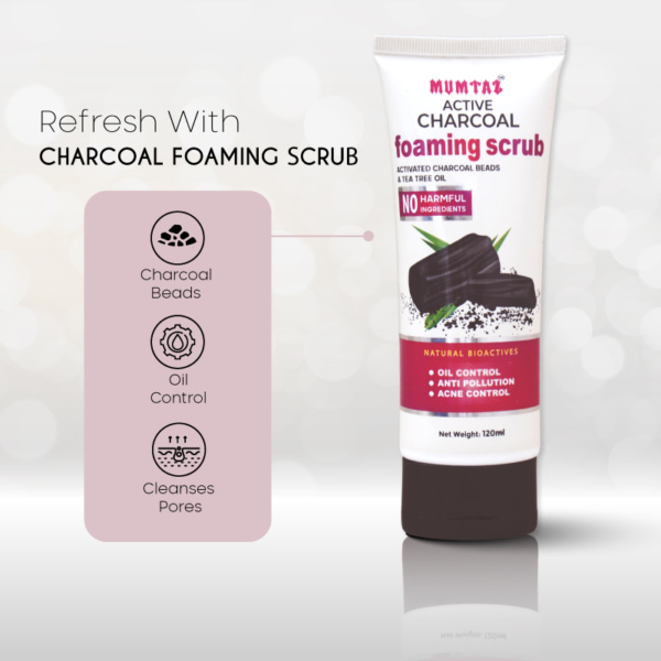 Mumtaz Charcoal Foaming Scrub –120ml