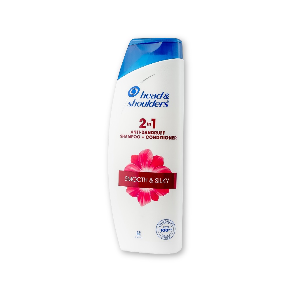 Head & Shoulders 2-in-1 Smooth and Silky Anti Dandruff Shampoo + Conditioner for Women and Men (180ml)