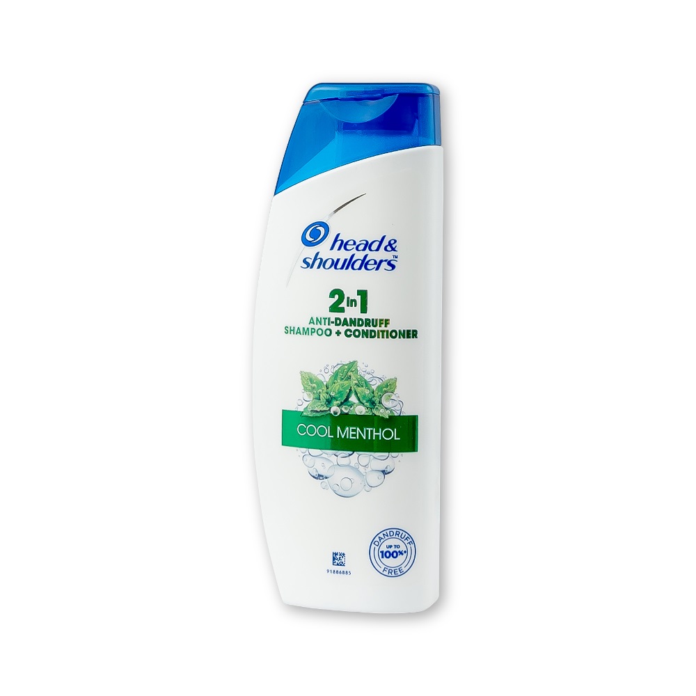 Head & Shoulders 2-in-1 Cool Menthol Anti Dandruff Shampoo + Conditioner for Women and Men (180ml)