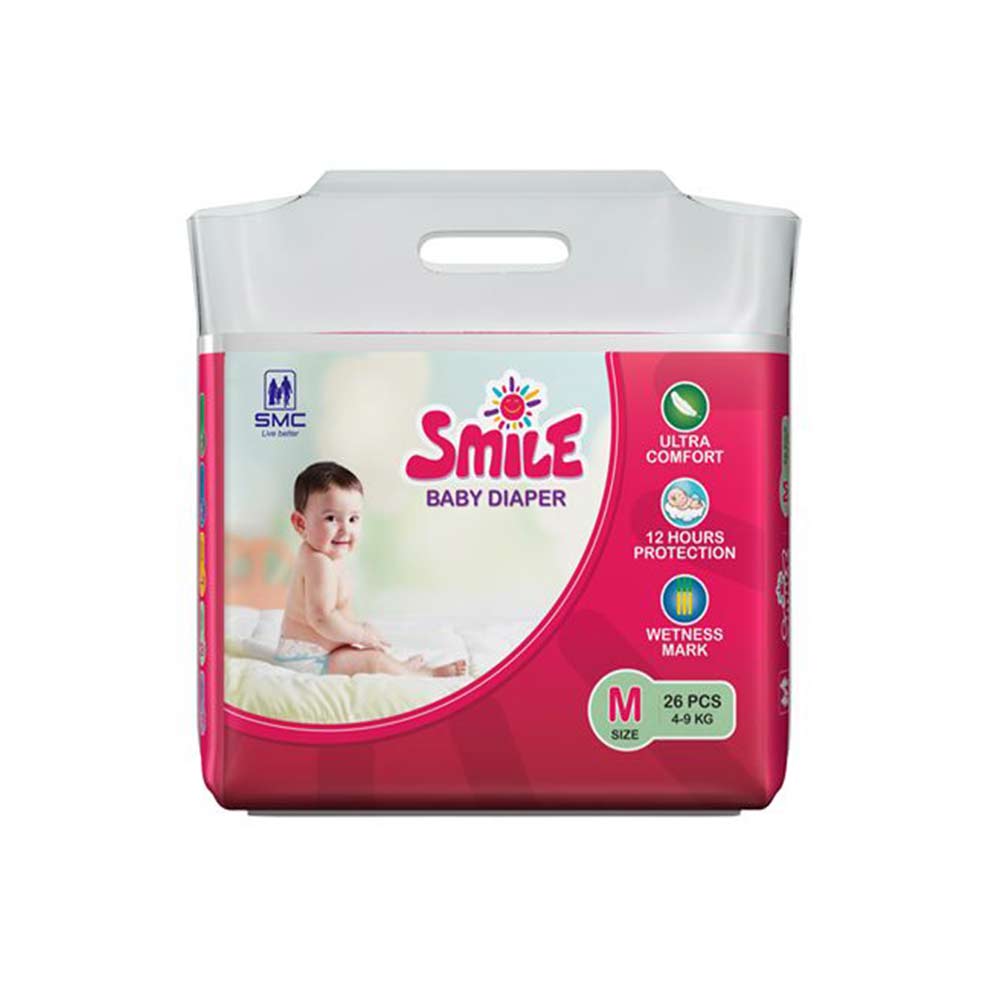 Smile Baby Diapers Belt Standard Medium Size 26 Pcs