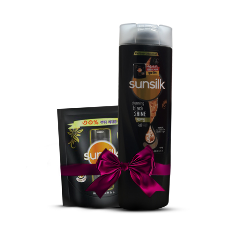 Sunsilk Shampoo Stunning Black Shine 340ml (Pouch 75ml free)