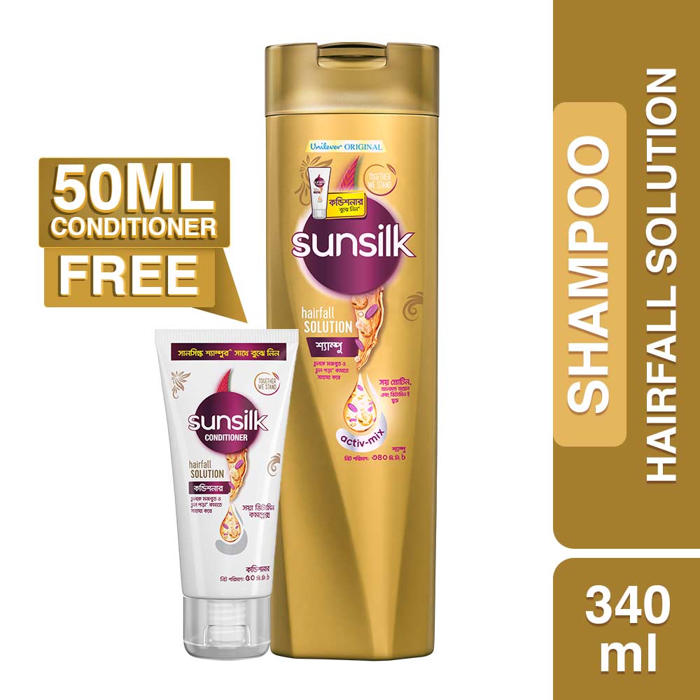 Sunsilk Shampoo Hair Fall Solution 340ml GET Hairfall Solution Conditioner Free