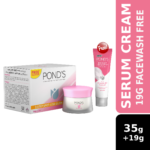 Ponds Bright Beauty Serum Cream 35g (Free Pond's Facewash Bright Beauty 19g)